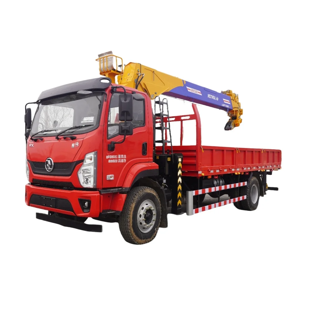 8 Tons Flatbed Ladder Truck with Crane 8ons Truck Mounted Crane 8ton Folding Arm Truck