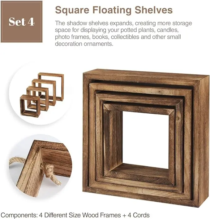 High quality Wooden Shelf Wall Wall Cube Shelf Mdf Floating Cube Wall Shelf