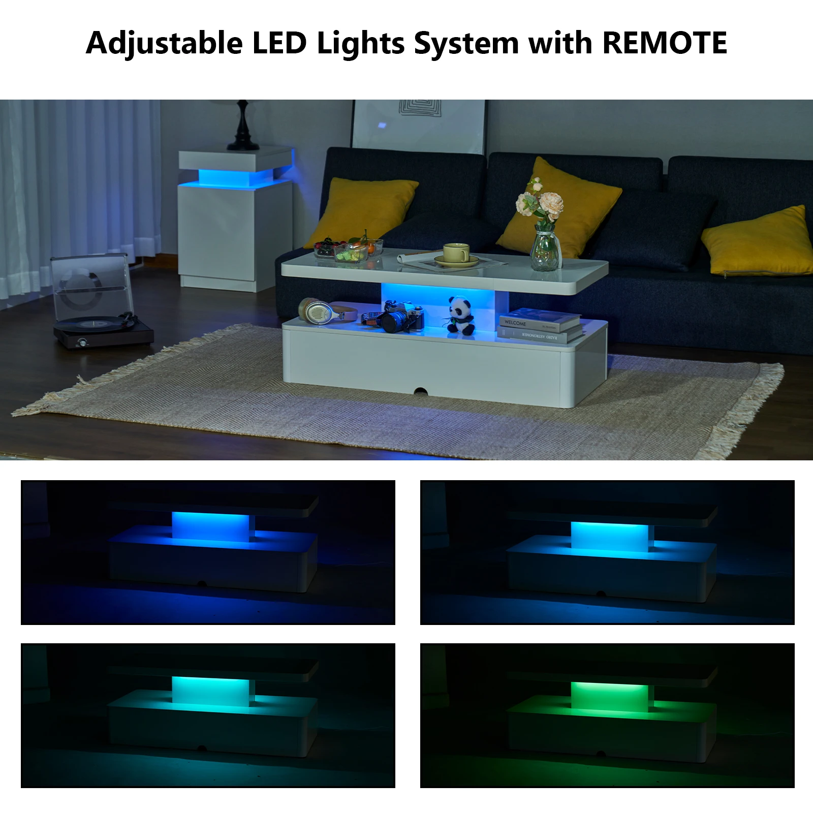 Modern Luxury Rectangular Wooden Low Height Coffee Table for Home Dining Furniture Use in Living Room Bedroom wooden Material