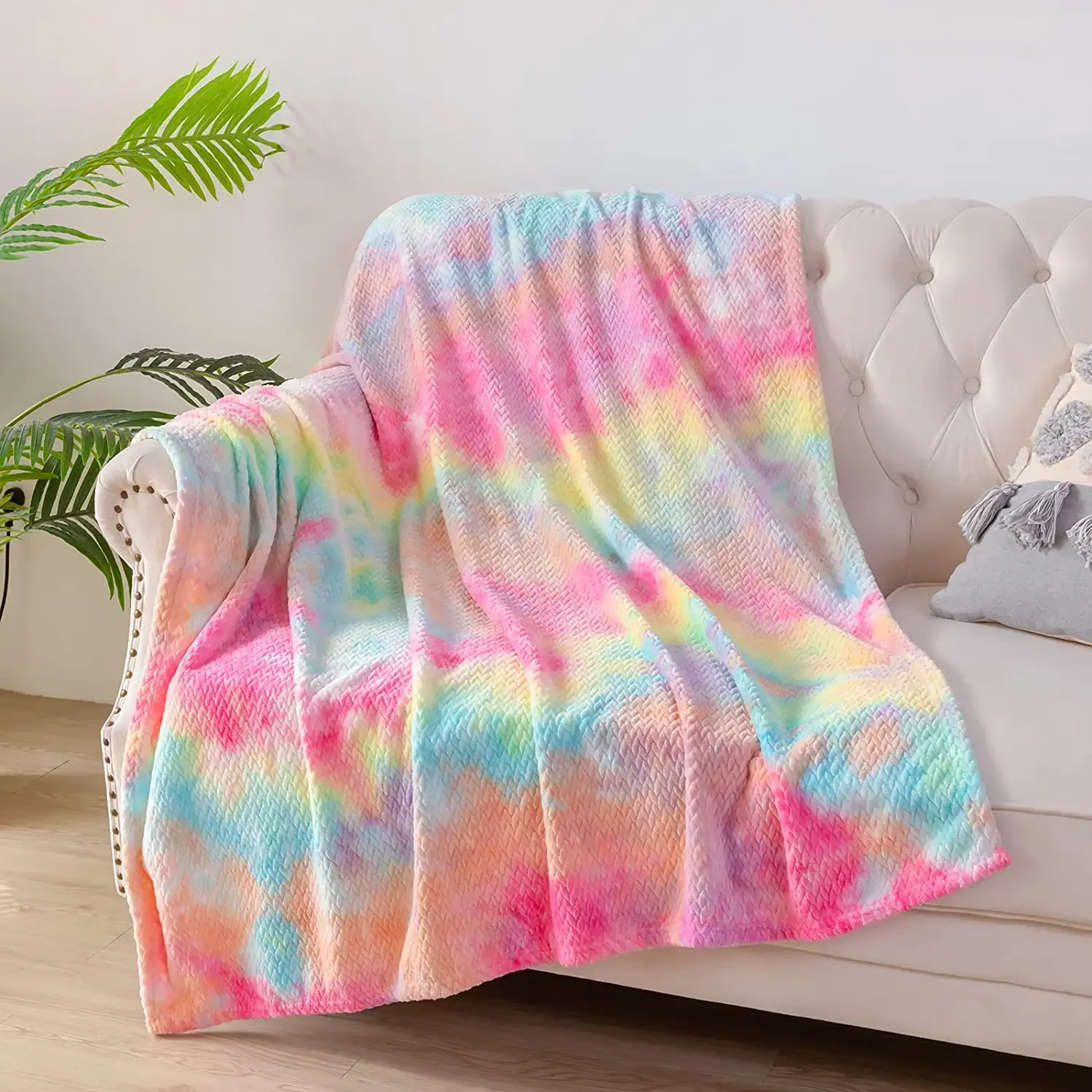 Супермягкое одеяло из высококачественной шелковистой фланели с рисунком листьев легкое фланелевое на все четыре