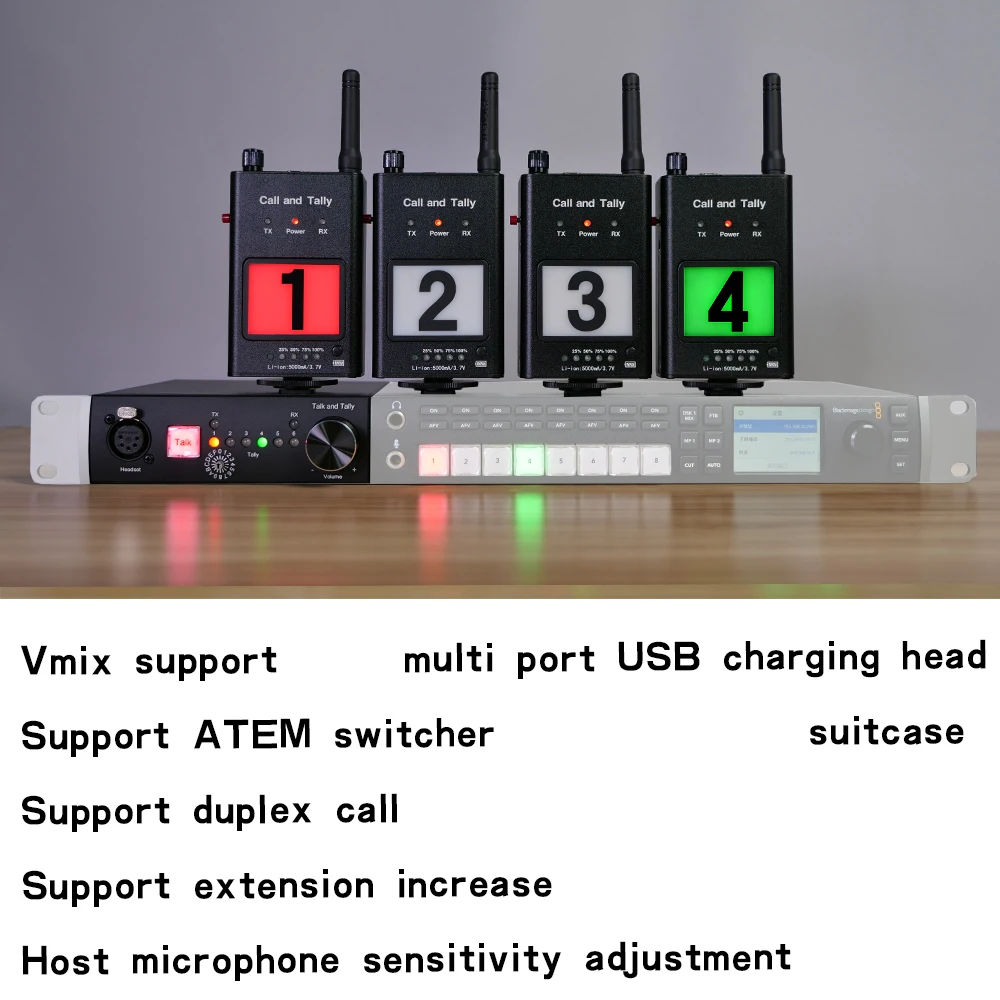 Direct Selling Professional 2000m Accurate Duplex 4 Way Intercom Sound Wireless for Camera and Live Broadcast Company