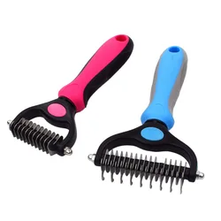 Spot wholesale pet open comb knife rake clean hair removal double-sided open comb dog comb