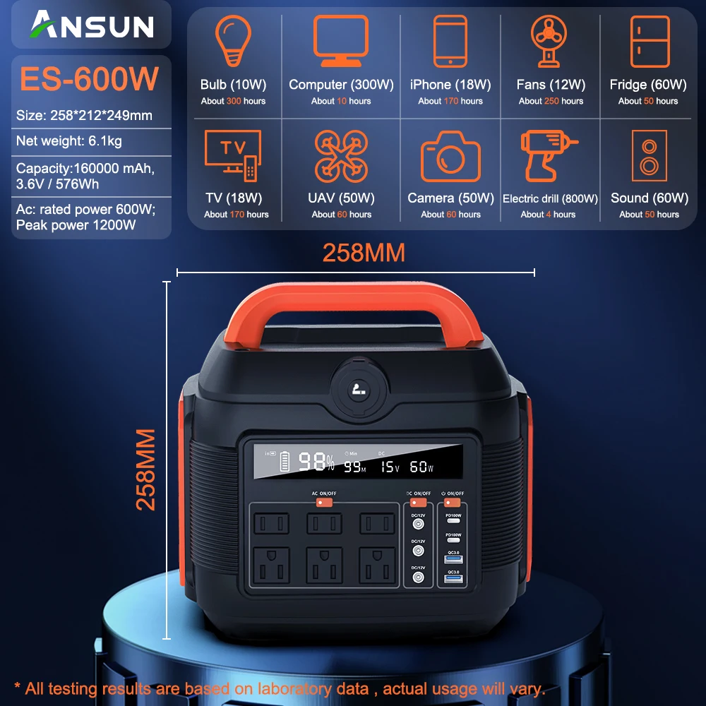 hot selling Portable Power Generator 600w solar portable power station with panel Solar Portable Energy for Outdoor Camping