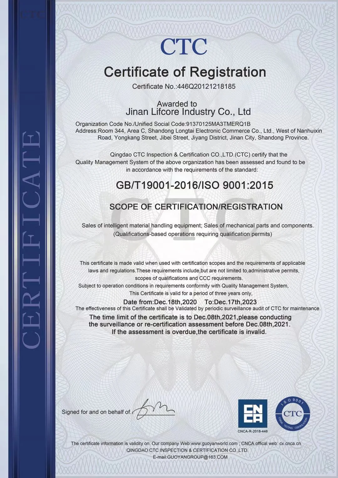 CE certificate safety cargo lift platform freight elevator warehouse working platform