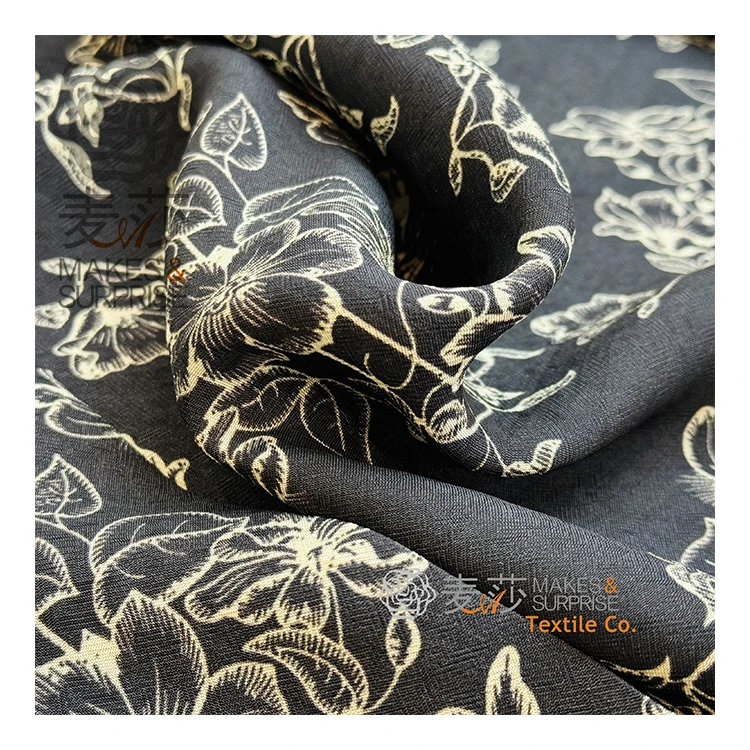 Customize Digital Printing Floral Viscose Printed Fabrics 100 Viscose Modal Fabric For Shirt Dresses Home Textile
