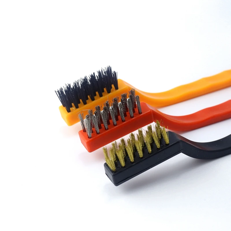 Mini wire brush multi-function industrial brush plastic handle stainless steel brush