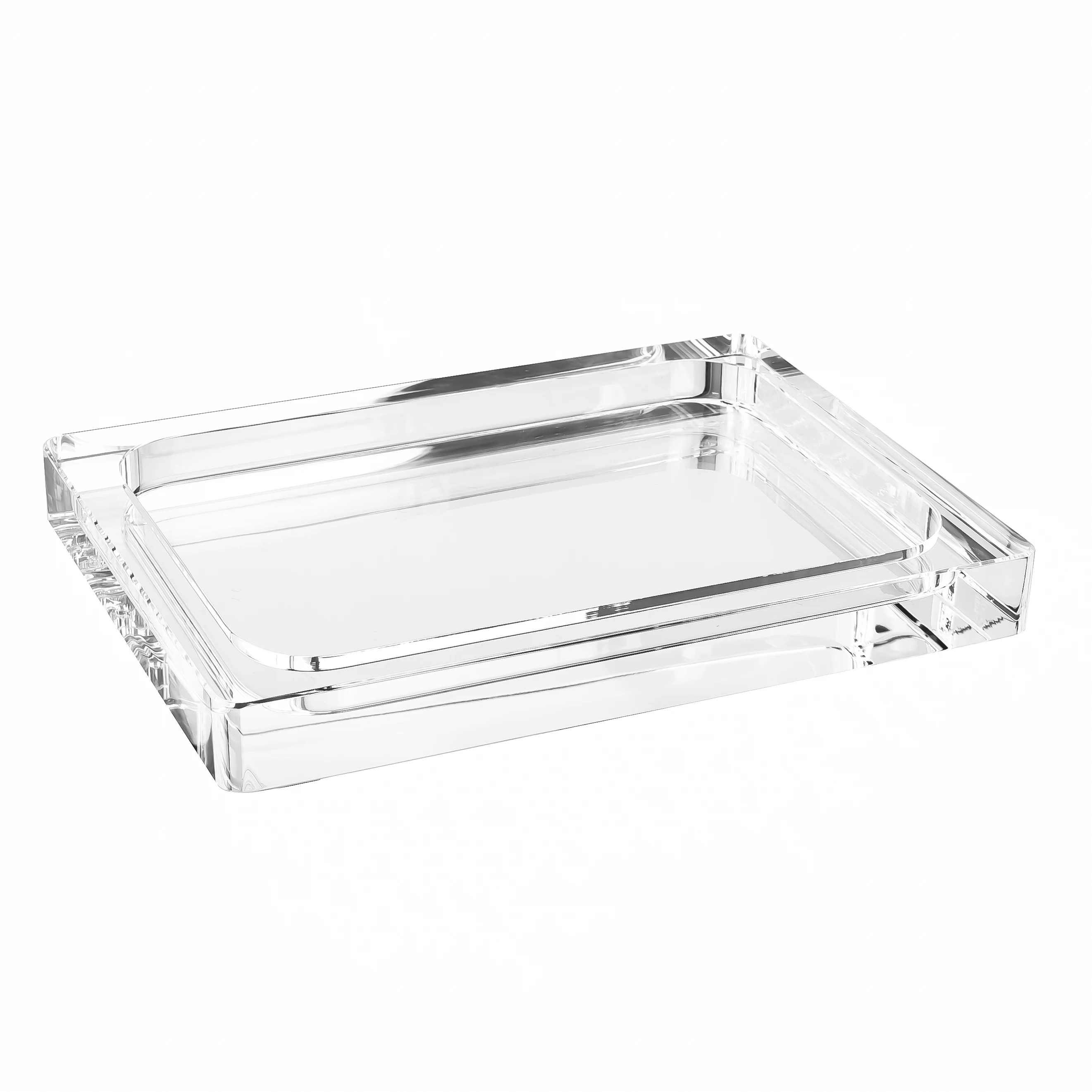 K9 Classic Rectangle Restaurant Cake Fruit Tea Stand Home Table Toiletries Racks Hotel Bathroom Decor Serving Clear Crystal Tray