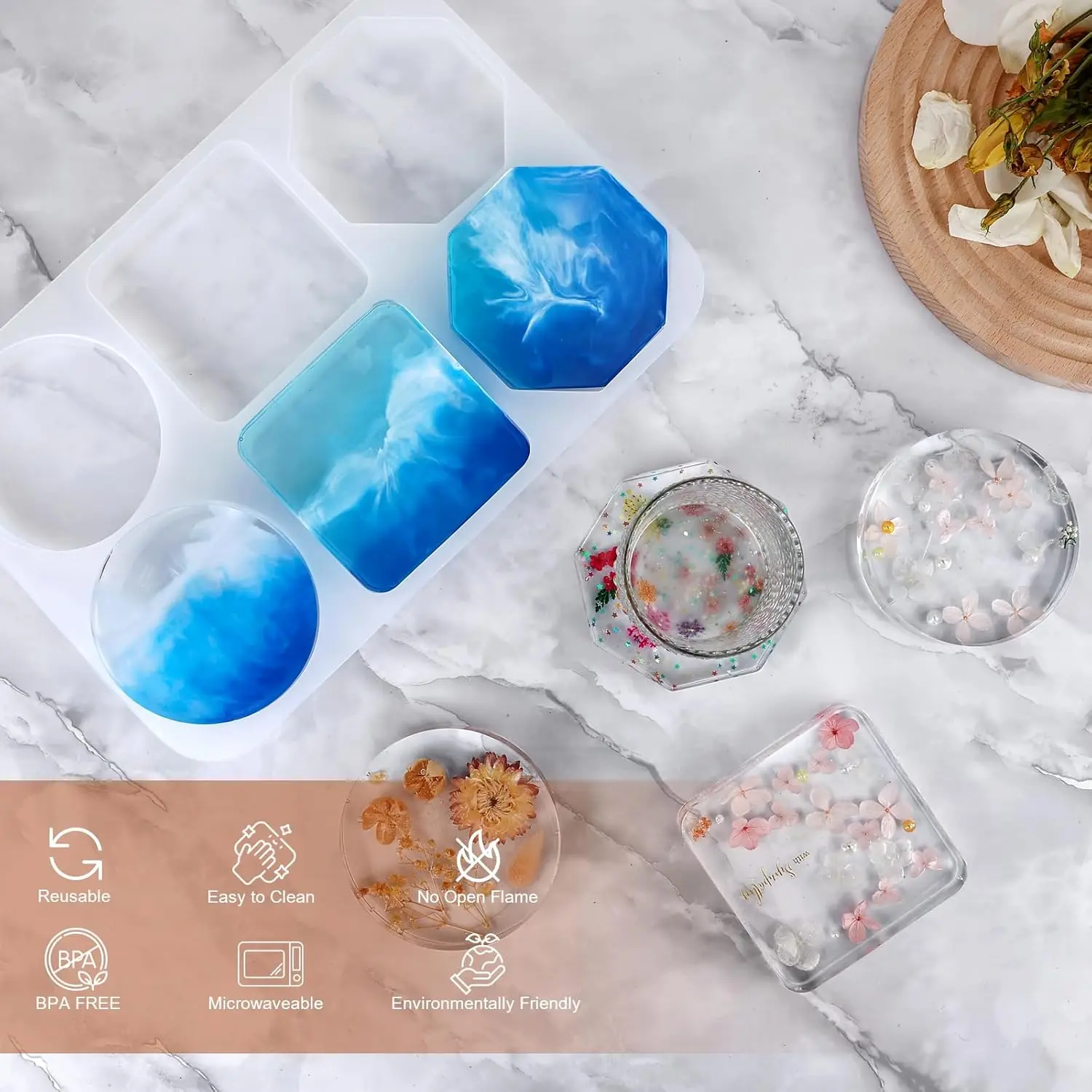 Большие силиконовые формы с 6 полостями формочки для глубокого подставки эпоксидной смолы поделки TLX0292