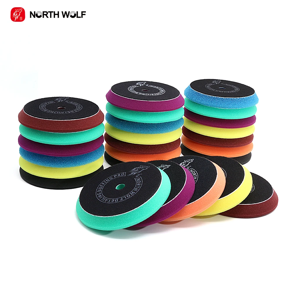 Wholesale Car Polishing Pads High Quality 5Inch 130mm 3 Step Beveled Foam Buffing Polishing Pads Auto Detailing