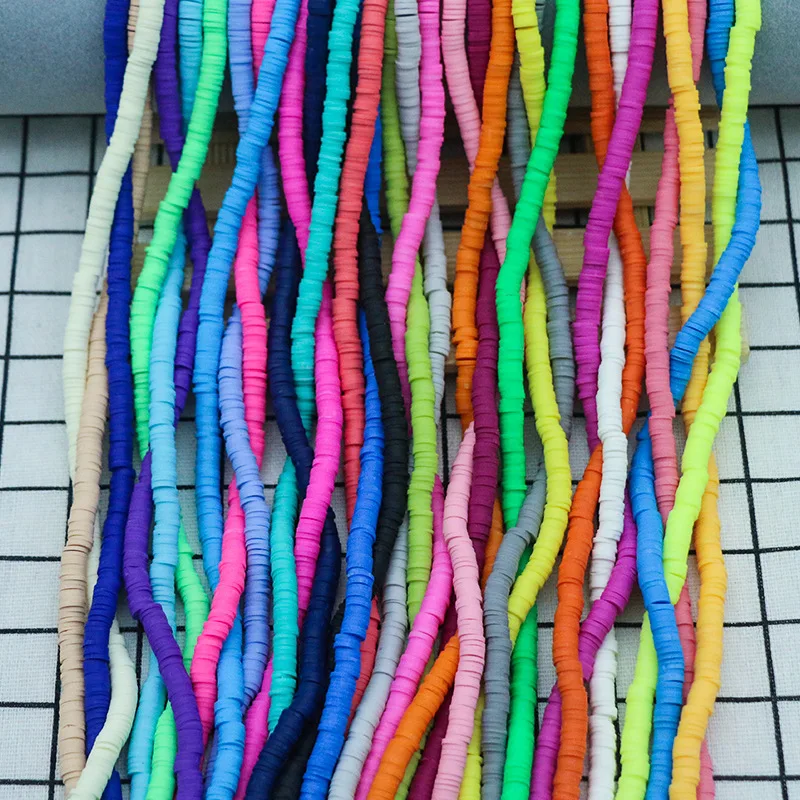 Ready To Ship 8mm Colorful Round Shape Soft Clay Beads Polymer Clay Disc Spacer Beads