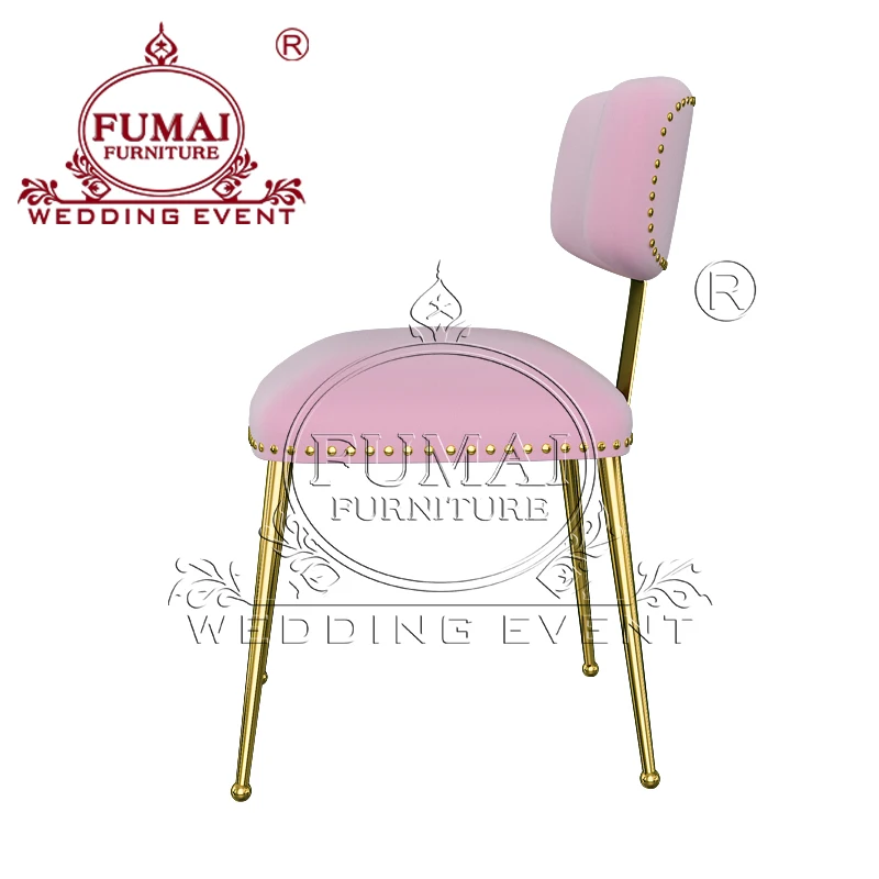 Fumai Furniture Original Design Pink Velvet Wedding Hotel Chair