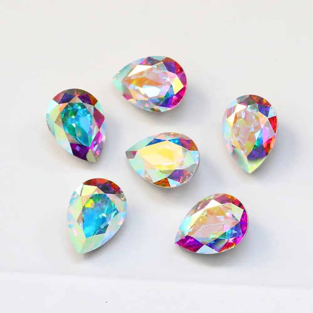 Factory Wholesale Price Drop crystal AB FANCY STONE  K9 Point Back rhinestone For jewelry making