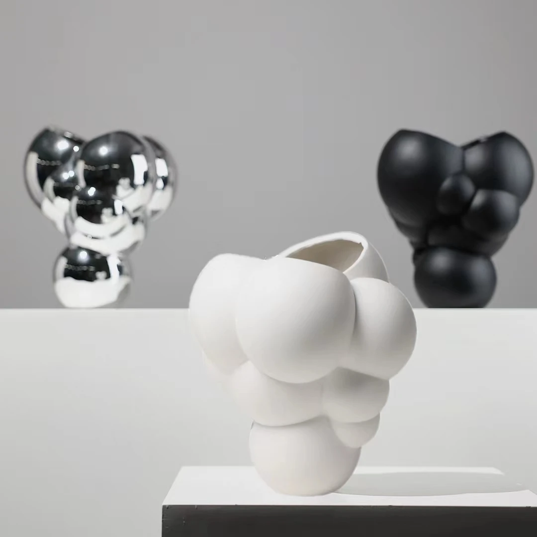 Nordic ins unique modern design vase decoration creative  household model room decor tabletop ceramic flower vases