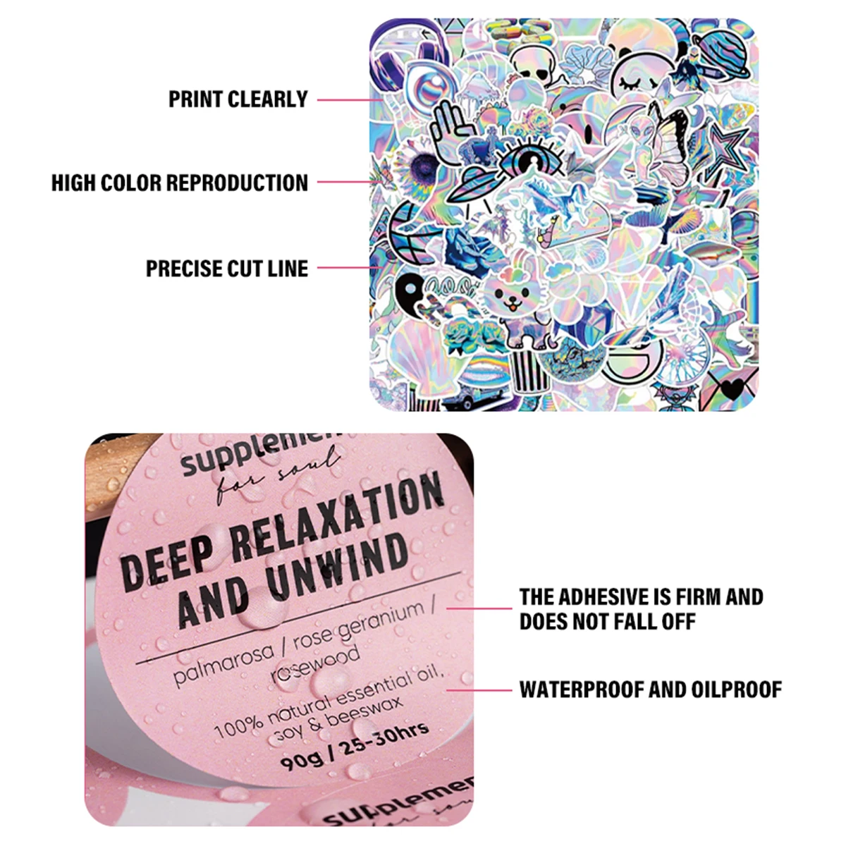 Customized Luxury Aluminium Vinyl Gold Foil Private Logo Glass Bottle Label Custom Printed Cosmetic Perfume Sticker