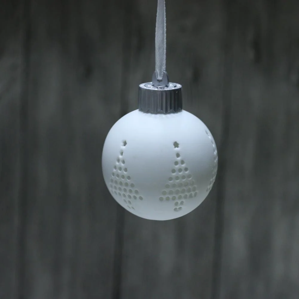Porcelain Christmas Ball With LED Holiday Decoration for Tree Ornament