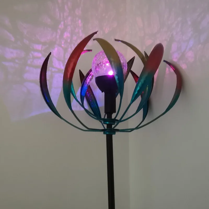 New Outdoor Garden Colorful Anti Rot Metal 3d rotating wind spinner