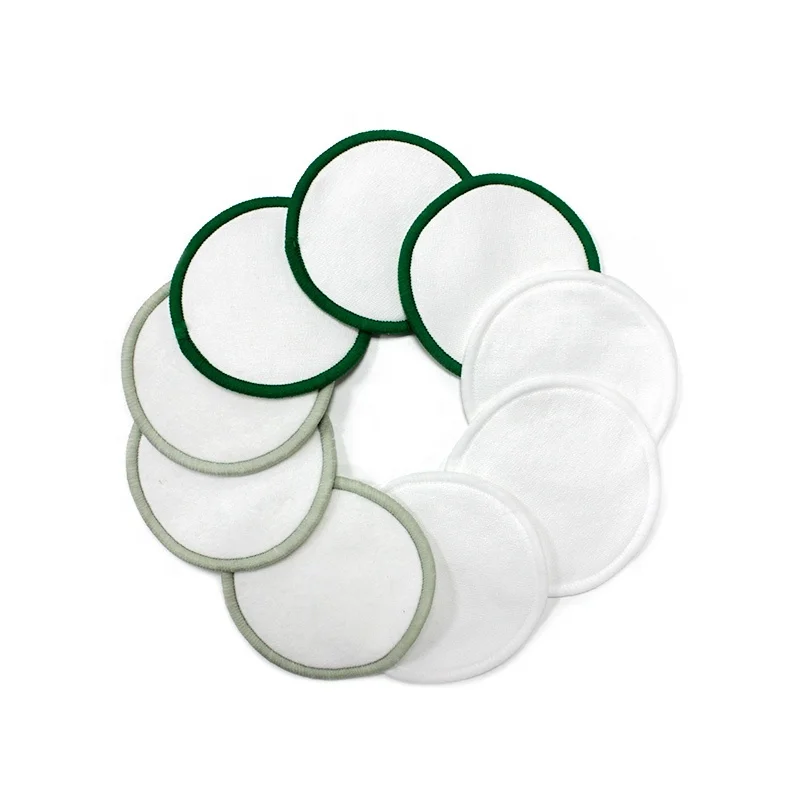 Biodegradable Custom Logo Washable Reusable Face Bamboo Cotton Makeup Remover Facial Pad Pure Cleansing Rounds For Face Eyes