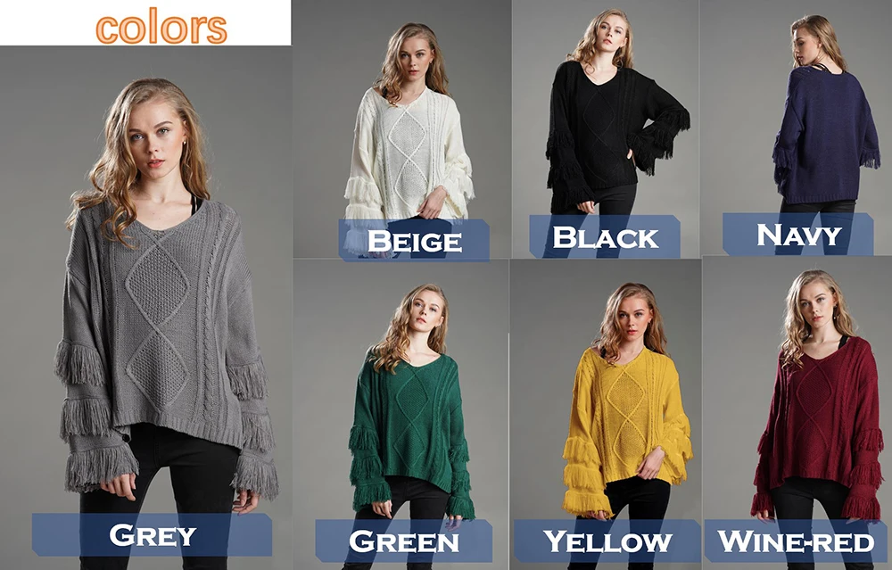 
ins Fashion Fancy Sweaters for Women Amazon Hot Sale Tassel Pullover Women Over sized Thick Sweater Women 