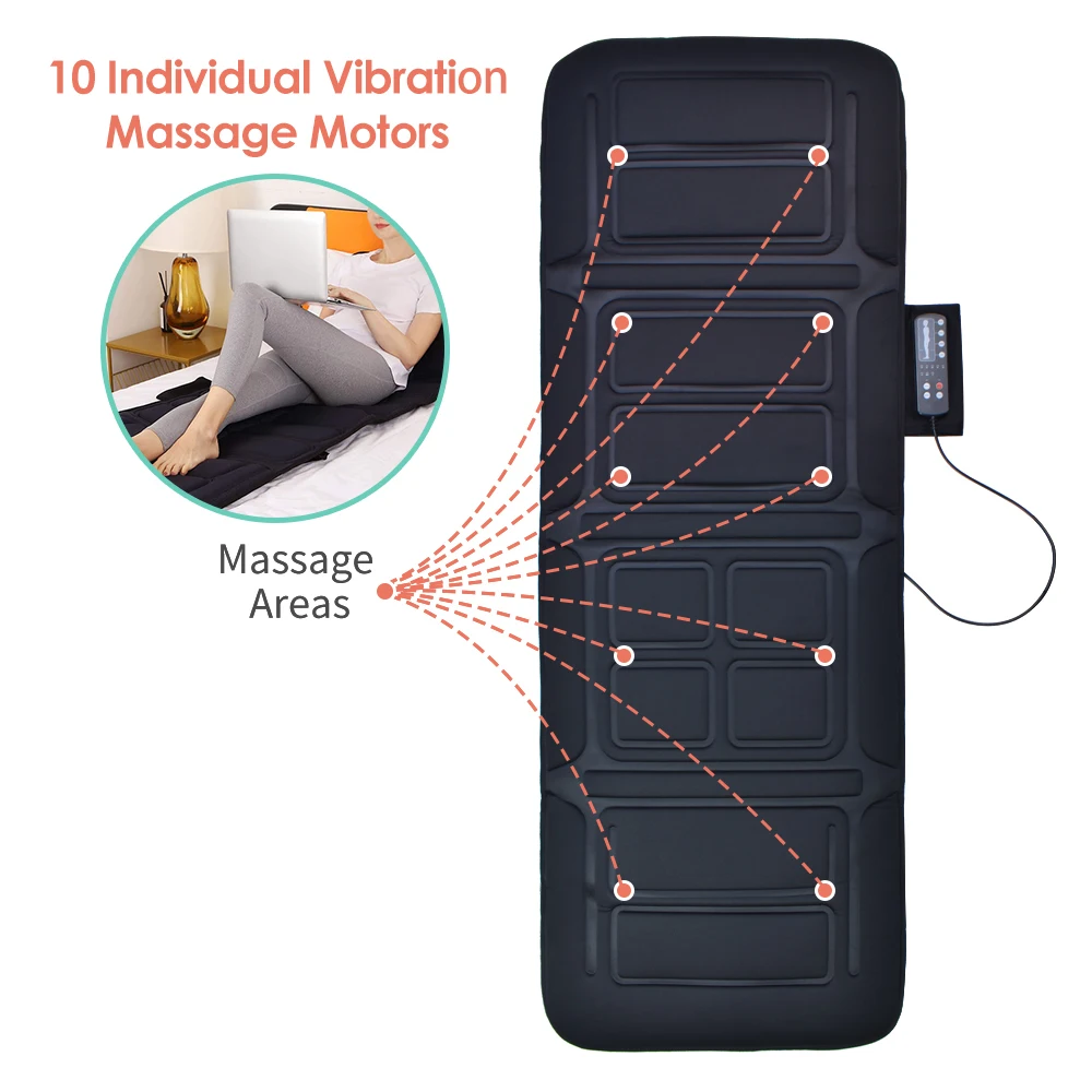 Portable Vibration Whole Body Electric Massage Mattress Body Thai Massage Sensory Mat With Heating