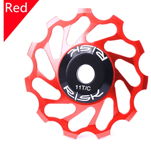 RISK Mountain Road Bike 11T Aluminum Alloy  Jockey Wheel Rear Derailleur Ceramic Bearing Guide Wheel MTB Bicycle Jockey Roller