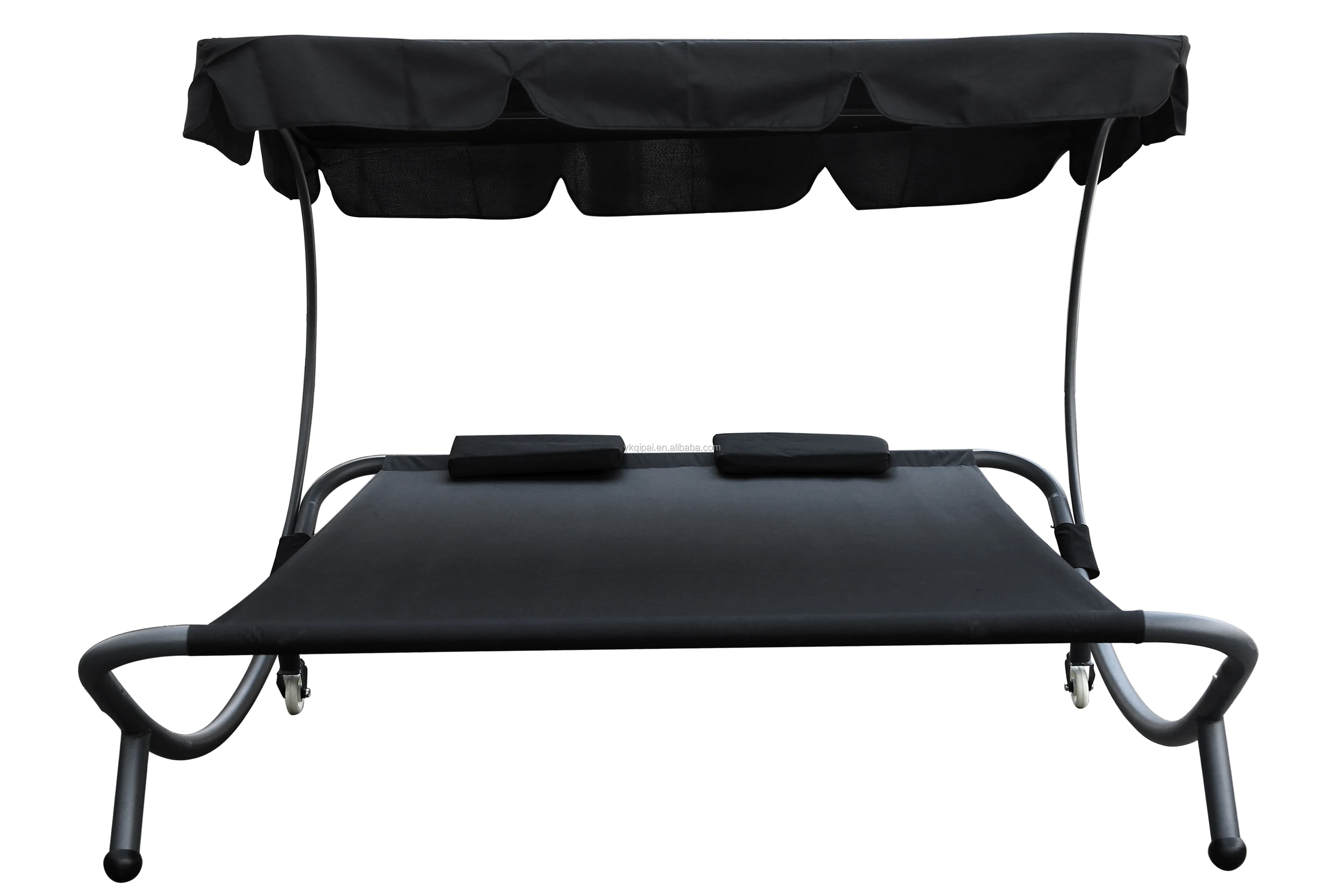 Современный стиль уличный патио складная кровать двойная шезлонг портативный гамак кровать с солнцезащитным козырьком