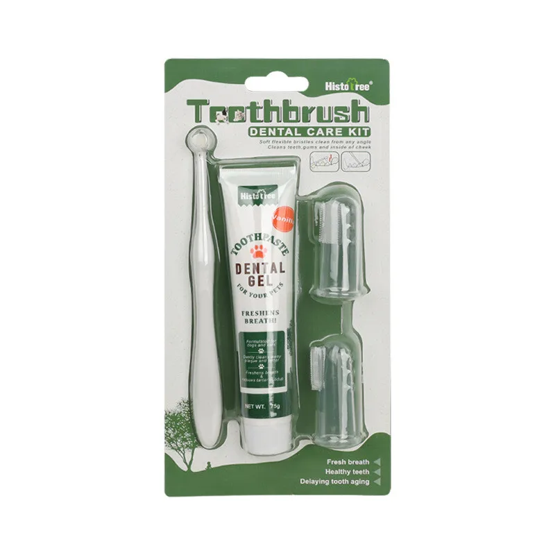 Wholesale Dog Toothbrush and Toothpaste Beef and Herb Flavor Tooth Paste with Tooth Brush for Dogs & Cats