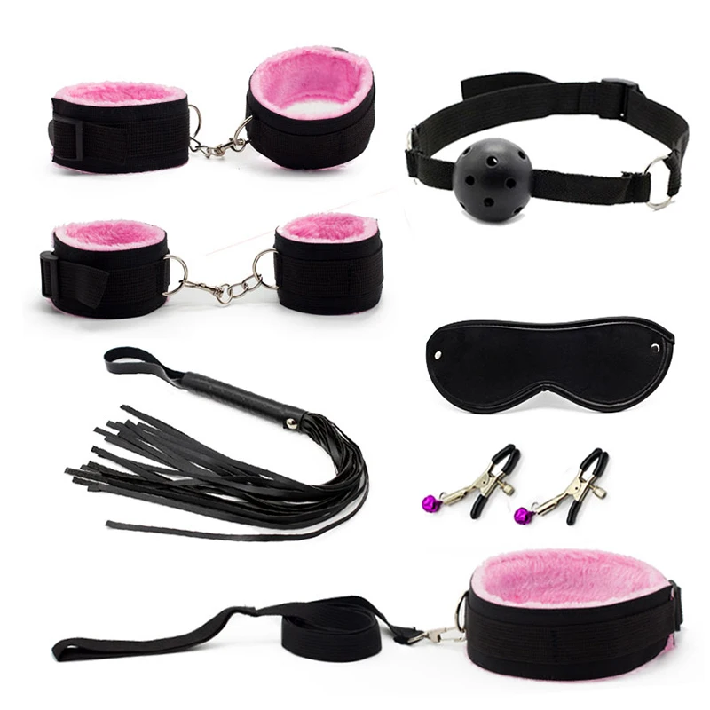 7 pcs Bondage Gear BDSM Restraint Handcuffs Sex Toys for Couples Flirting Adult Slave Game Sex Product