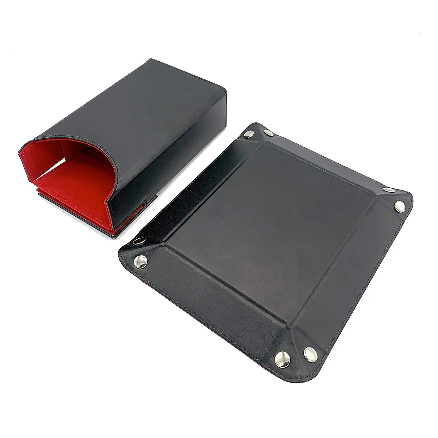 PU Leather and Velvet Holder best dice tower and tray Storage Box for DND Table Games