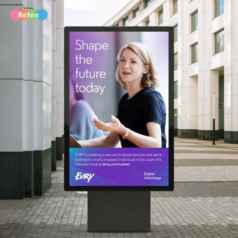 Refee New 55 Inch 5000nit Waterproof Lcd Advertising Player Digital Signage Outdoor Stand Screen Display