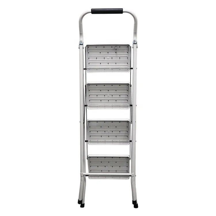 Household Portable Stainless Steel 4 Step Stepping Stool Ladder Foldaway Step Ladder