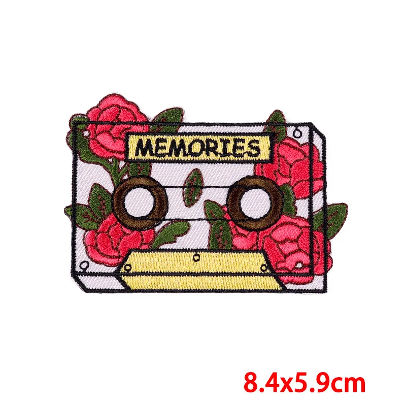 ZSY Cartoon Iron On Embroidery Patch For Clothing Applique DIY Music Rock Tape Patches Custom Logo Fusible Patch