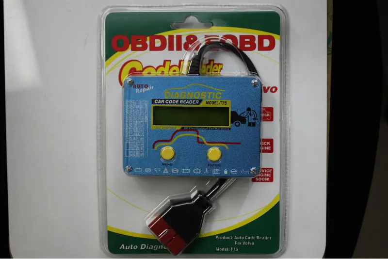 Handheld diagnostic device for Volvo,car code reader T75 OBD2 SRS scan tool for Volvo