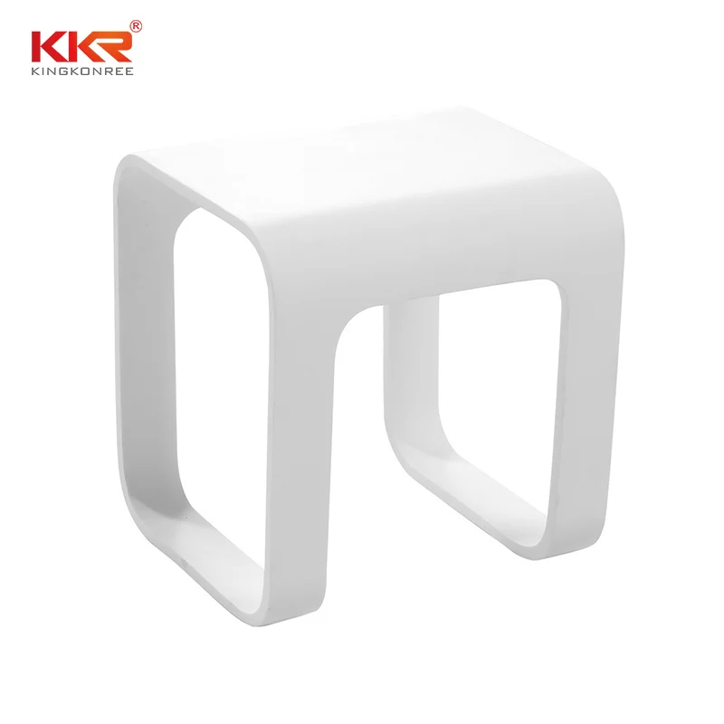 Скамейка KKR с твердой поверхностью, белый матовый стул для душа из смолы, водонепроницаемый стул для ванной комнаты с твердой поверхностью