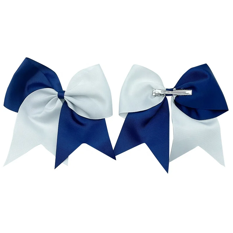 E-magic 16cm Wide Solid Color Hair Bow with Alligator Clip Kid Boutique Fashion Ribbon Hair Clip for Girls