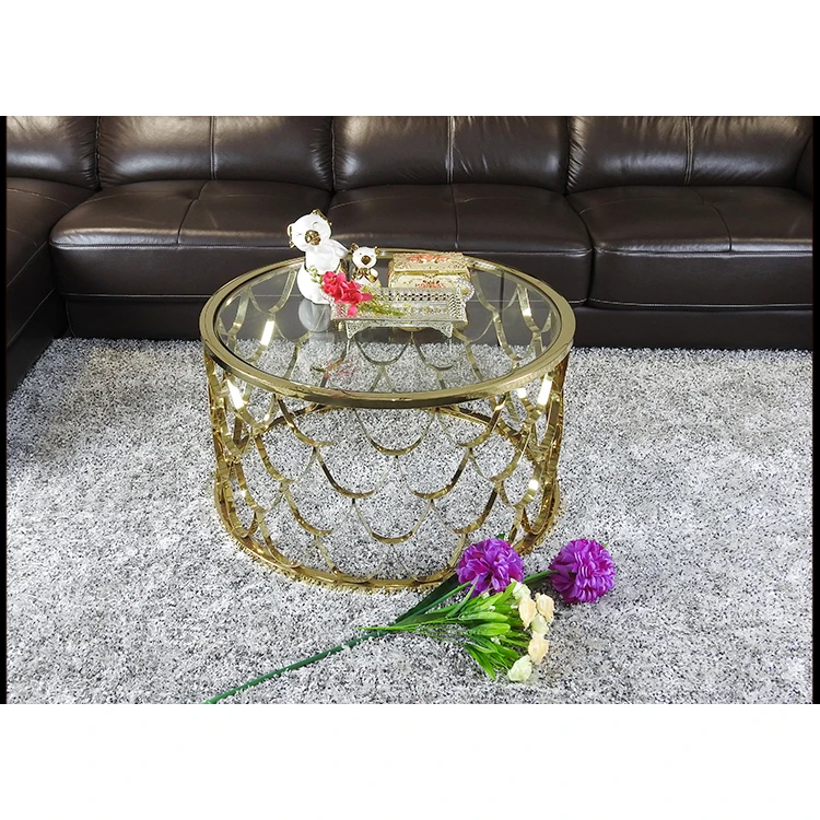 Living Room Modern Simple Nordic color customized mental round beauty coffee dining table