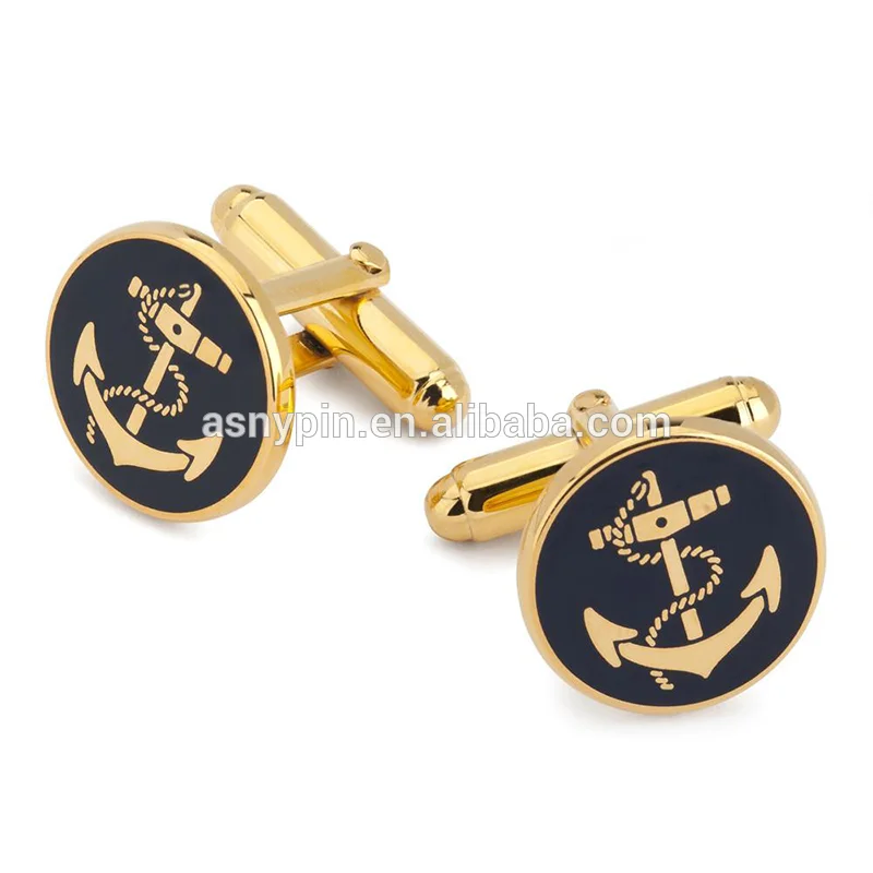
ANCHOR (BLUE ENAMEL) BUTTON CUFFLINKS 