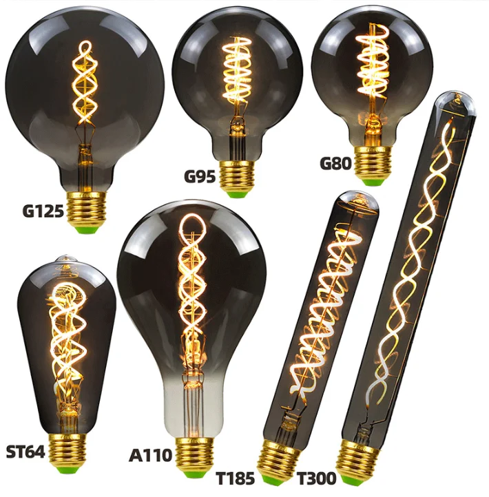 ST64 Edison bulb G80 led electroplating light warm white color decoration light  G95 retro light for indoor outdoor use