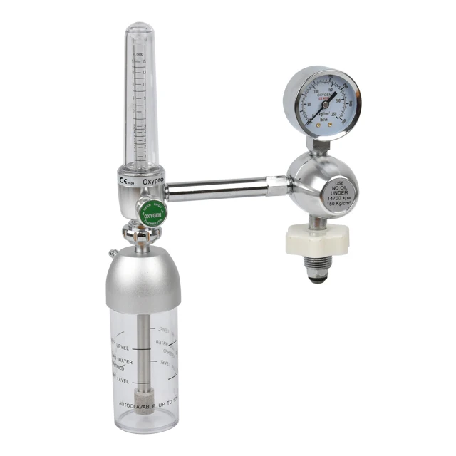 Connection Buoy Type Oxygen Inhaler Hospital Bull Nose Medical Oxygen Pressure Regulator With Humidified Bottle for BOC Cylinder