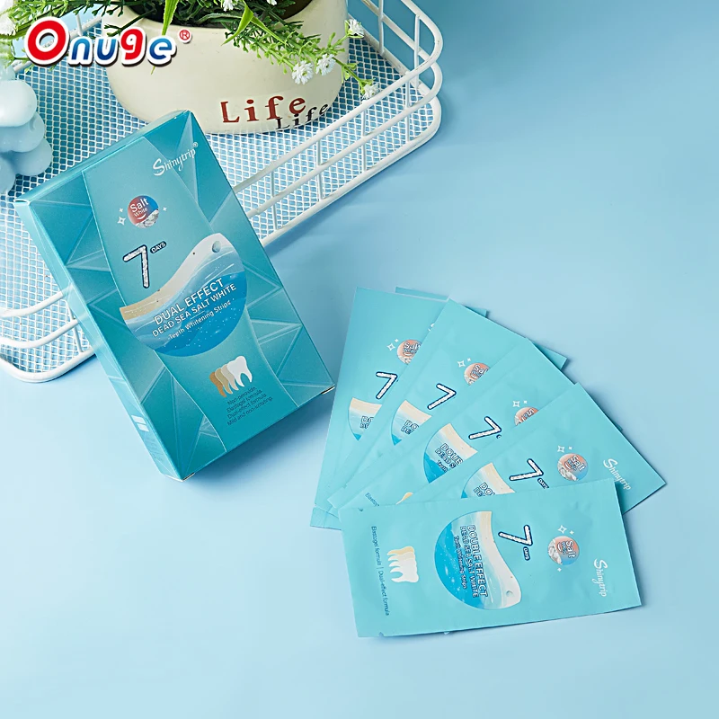 bright peroxide teeth whitening kit with tooth bleaching white strips with cheap price 28 pcs dead sea salt white teeth strips