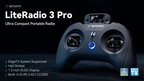 BETAFPV LiteRadio 3 Pro 2.4G 8CH ELRS Hall Gimbal EdgeTX Radio Transmitter Built-in 2000mAh 1S Battery for FPV Drones