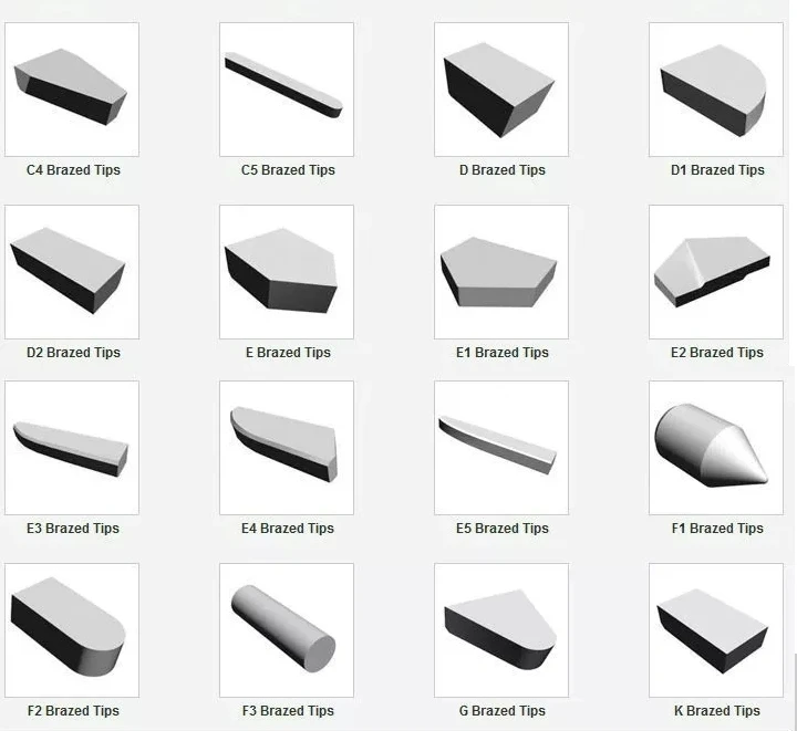 High quality k10 k20 k30 cemented carbide welding tips yt15 brazed cutter insert yg6 yg8 soldering tungsten carbide brazing tip