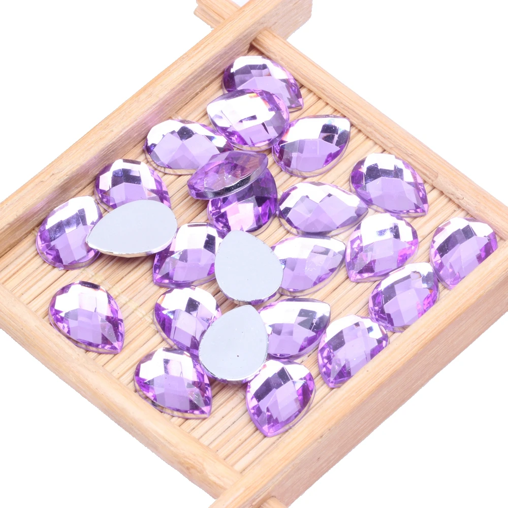 Wholesale 10x14mm 200pcs Flatback Rhinestone Earth Facets Tear Shape Many Colors Crystal Prisms Bulk For Garment Accessories