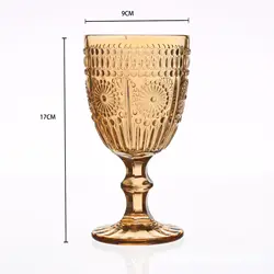 Aeofa two options Classic Hot Selling 300ml Wedding Unique Goblets Amber Wine Glasses Colored Glass Goblet for wedding