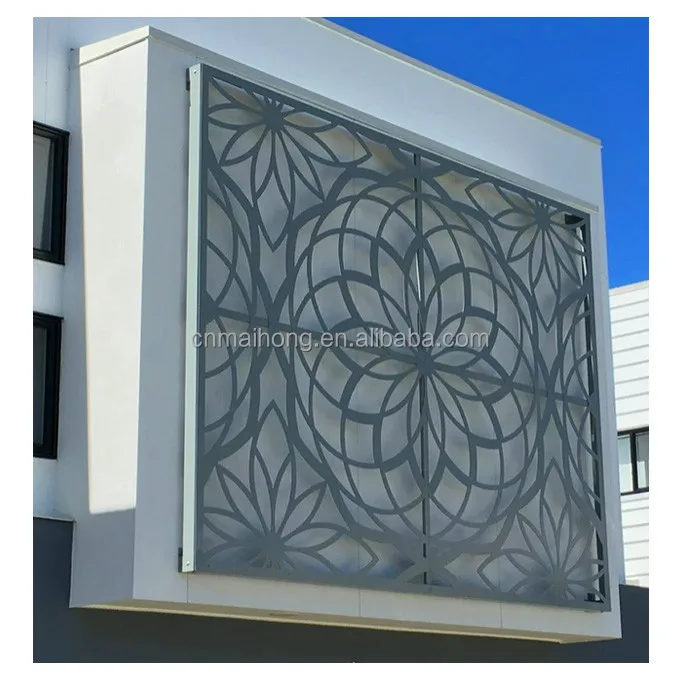 Aluminum Decorative Window Privacy Screen Covering Panel Laser Cut Facade Panels Wall Cladding Outdoor Application Curtain Walls