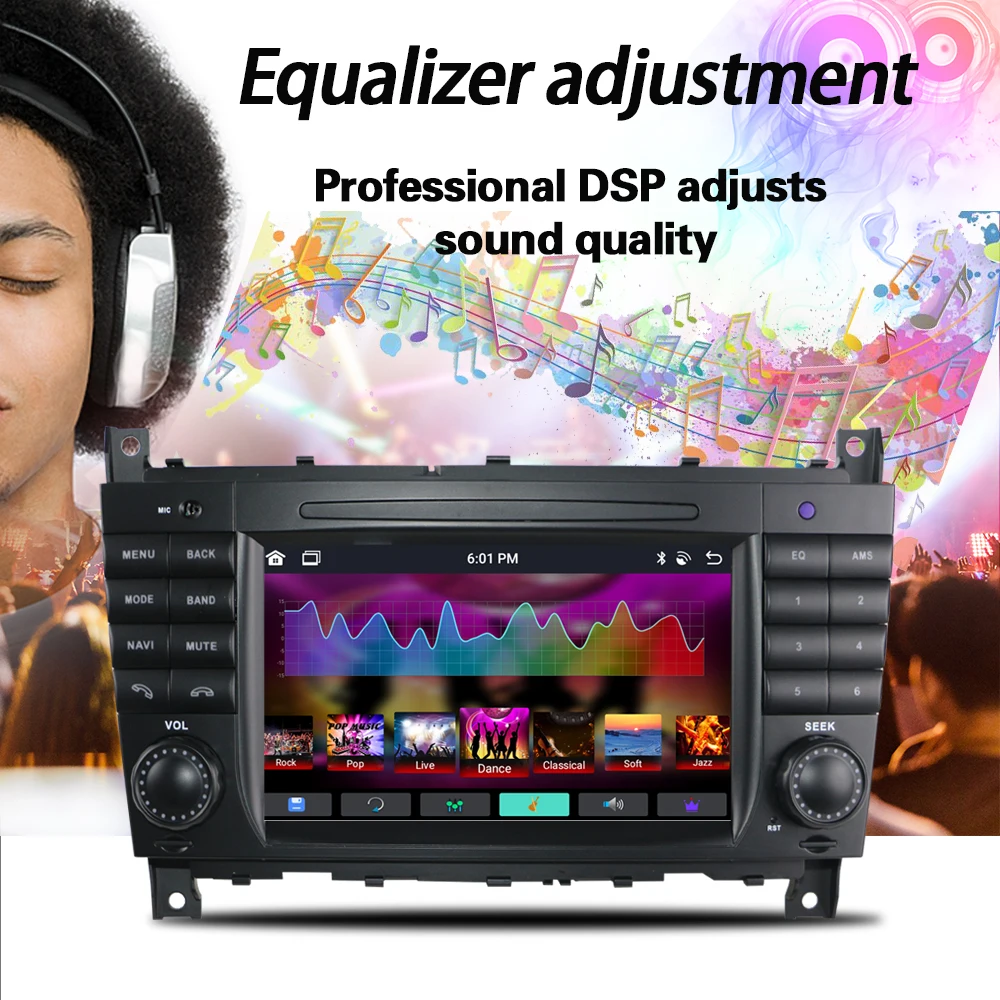 LELV 2 Din Android 12 Car Multimedia Player For W203 Mercedes Benz Vito W639 W168 Vaneoclk W209 W210 M/ml Radio Stereo Audio