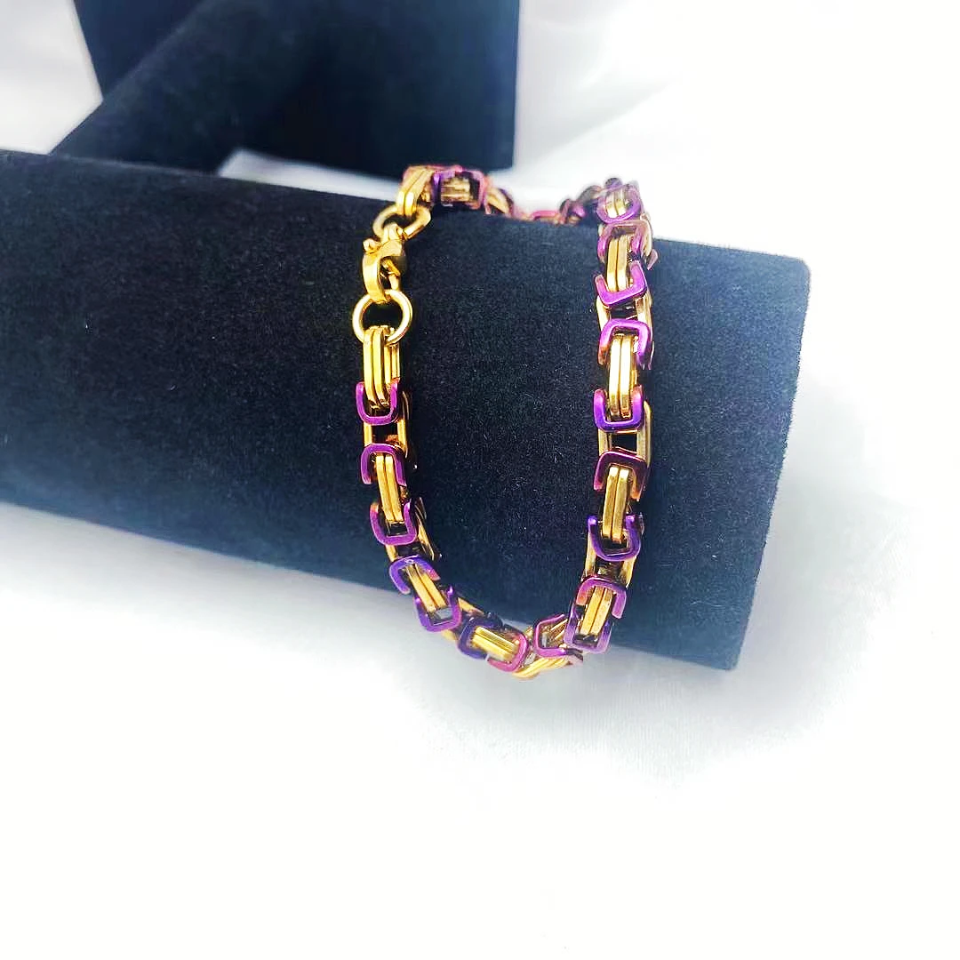 014 European and American fashion single piece stainless steel simple hip hop hand back Bracelet