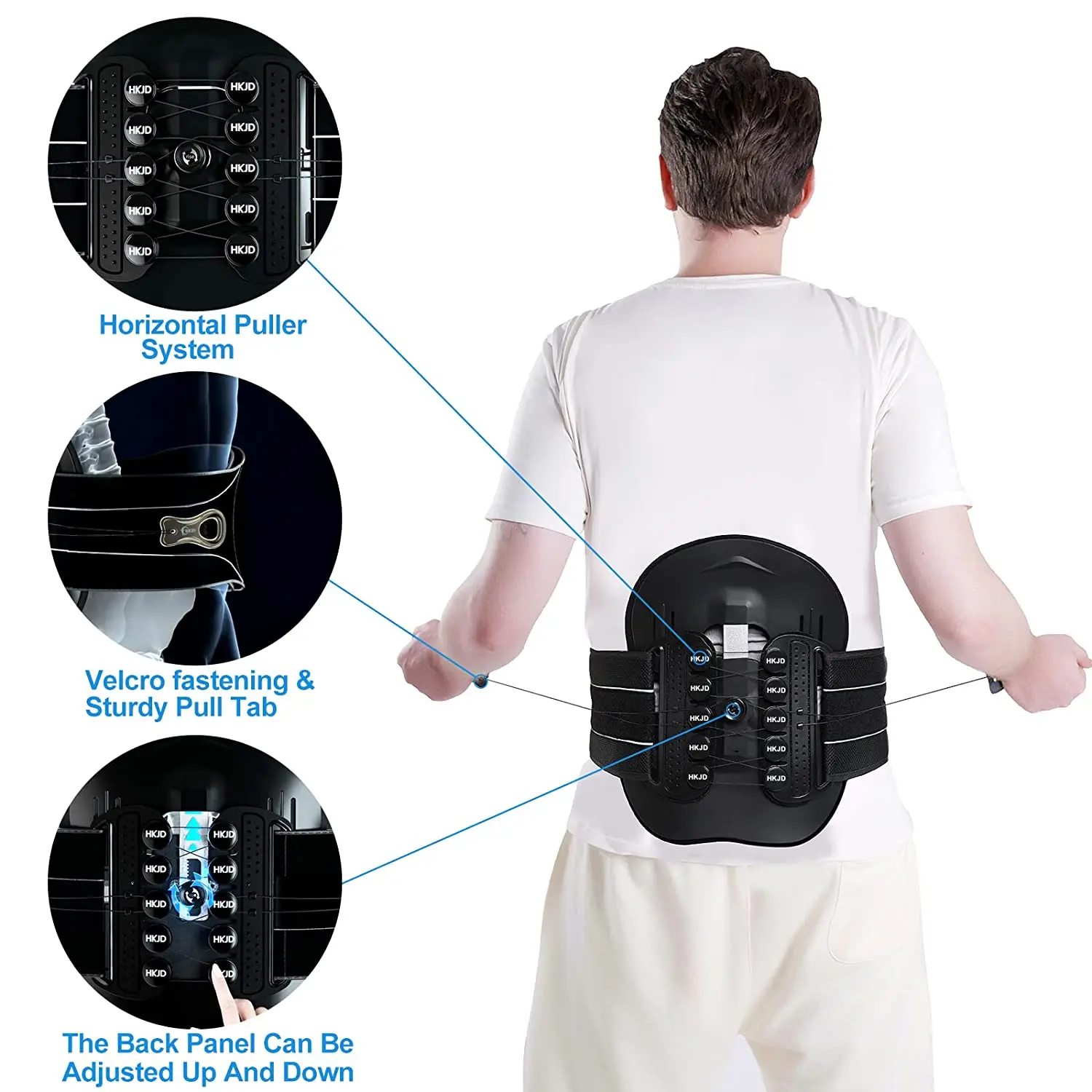 HKJD Adjustable medical Decompression Traction Lumbar Back Support Belt Lower Back LSO Brace Support LSO Back Brace