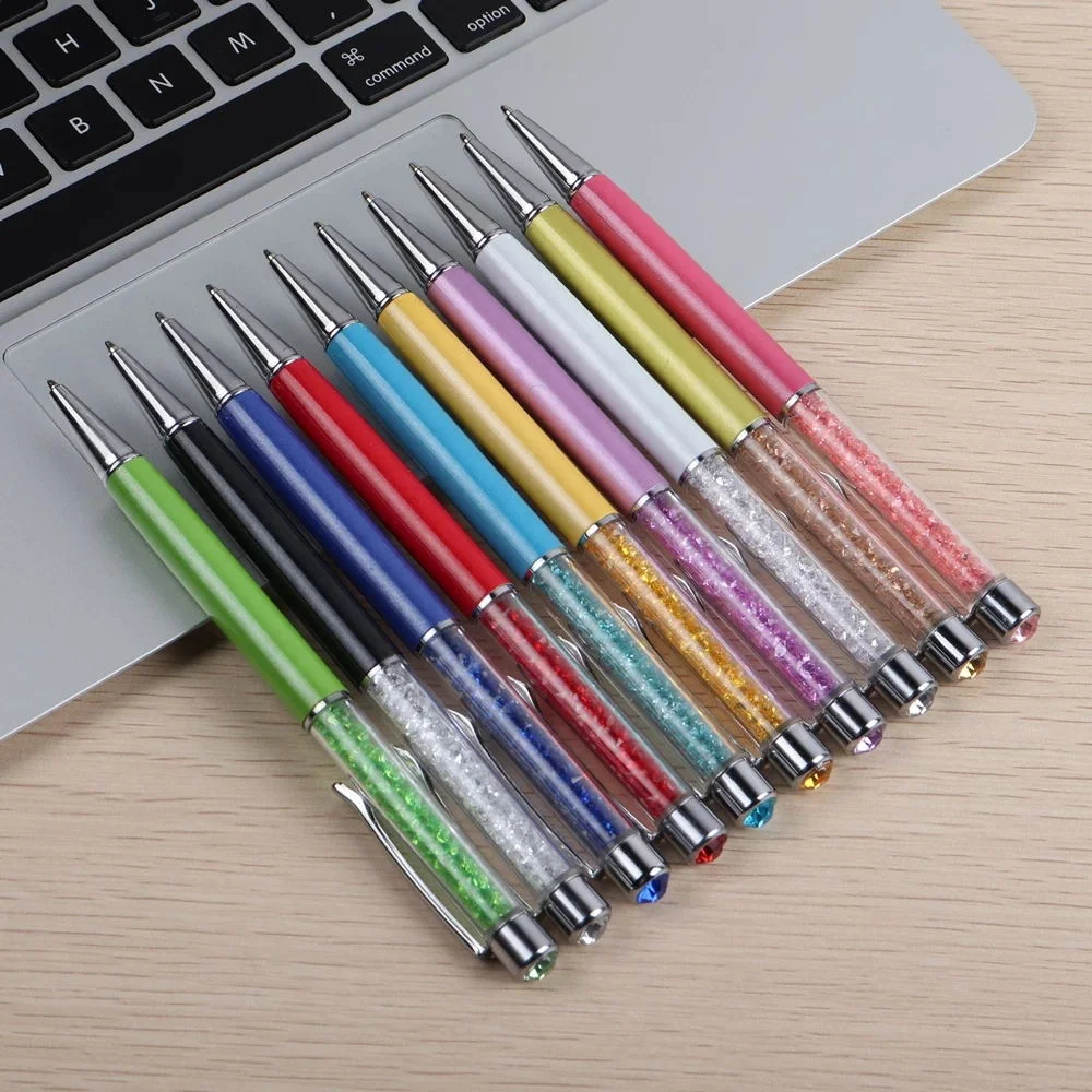 Manifestation Tools Silver and Assorted Crystals pen Premium Black or Blue Ink pens