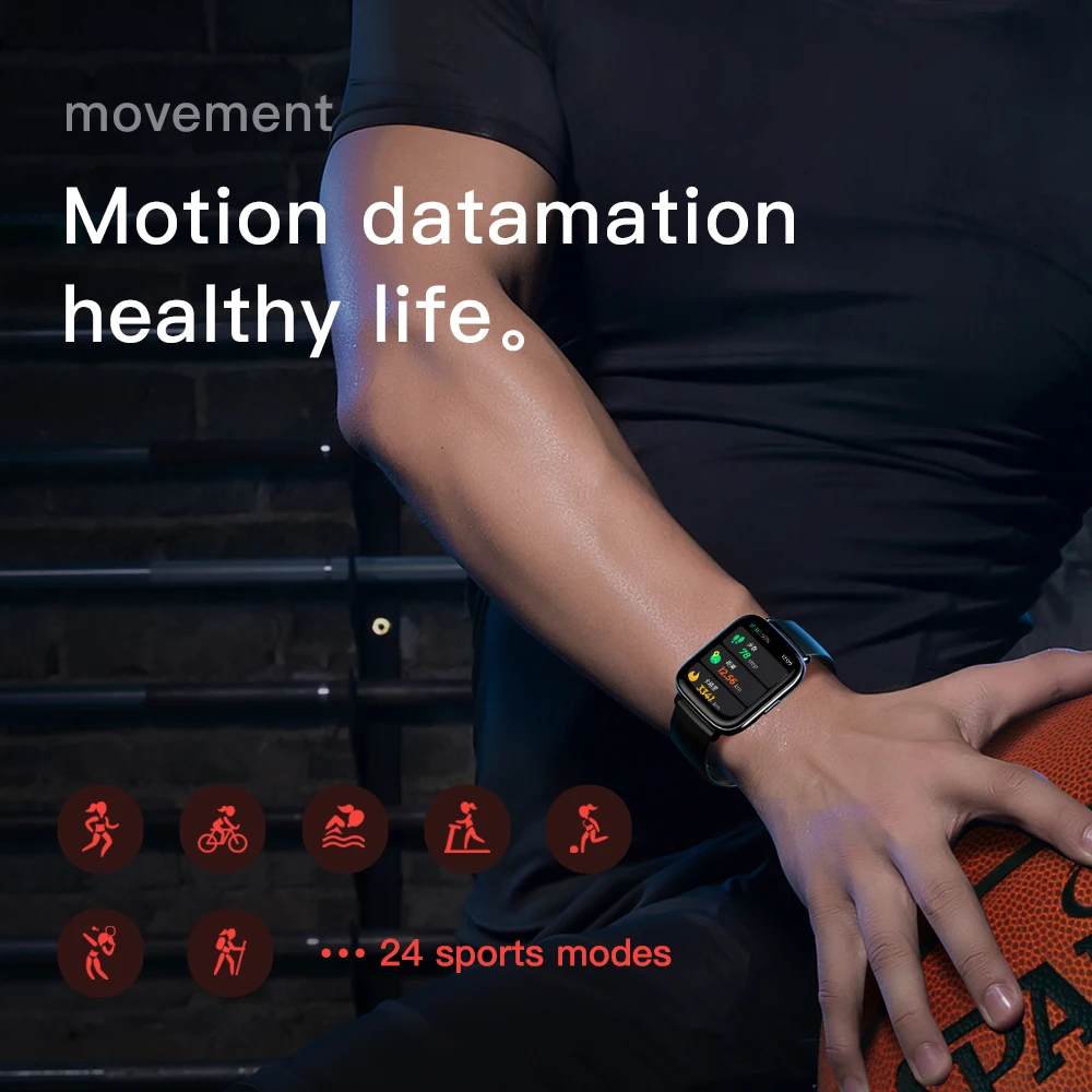 High quality BT Sports Smartwatch Fitness Tracker body Temperature Sleep Hear rate Blood oxygen monitoring smart bracelet watch