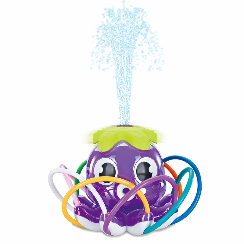2024 Factory Wholesale Summer Outdoor Water Spray Sprinkler Toys Automatic Rotating Cartoon Octopus Spraying Water Toy For Kids